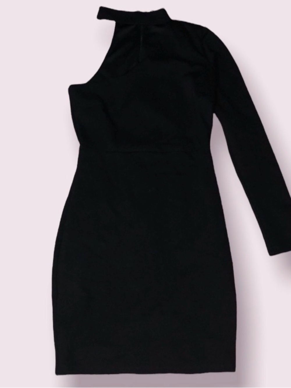 Lulu's Black One-Shoulder Long-Sleeve Bodycon Dress